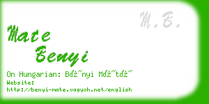 mate benyi business card